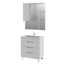 Шкаф-Зеркало Amica "КИПР" 1 Дверь 2 Полки  (Левое\Правое)