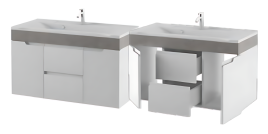 Тумба Подвесная Amica "КАПРИ" 2 Двери 2 Ящика Белый