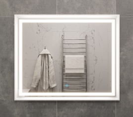 Зеркало Amica "СКАЙ" Квадрат Сенсор Белая 