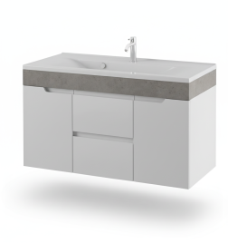 Тумба Напольная Amica "КАПРИ" Размер 100 2 Ящика 2 Двери Бетон