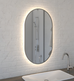 Зеркало Amica "737ск" 4000К 50*80 Овал Сенсор Золото Шампань