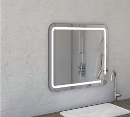 Зеркало Amica "455ску" 6500К 60*80 Овал Сенсор Черный