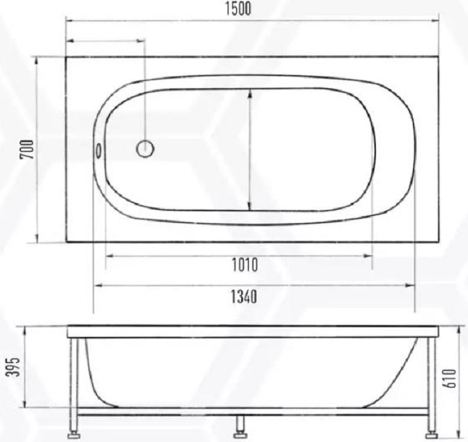 Ванна Прямая Amica "ЛАЙТ" Белая 150х70 фото 4