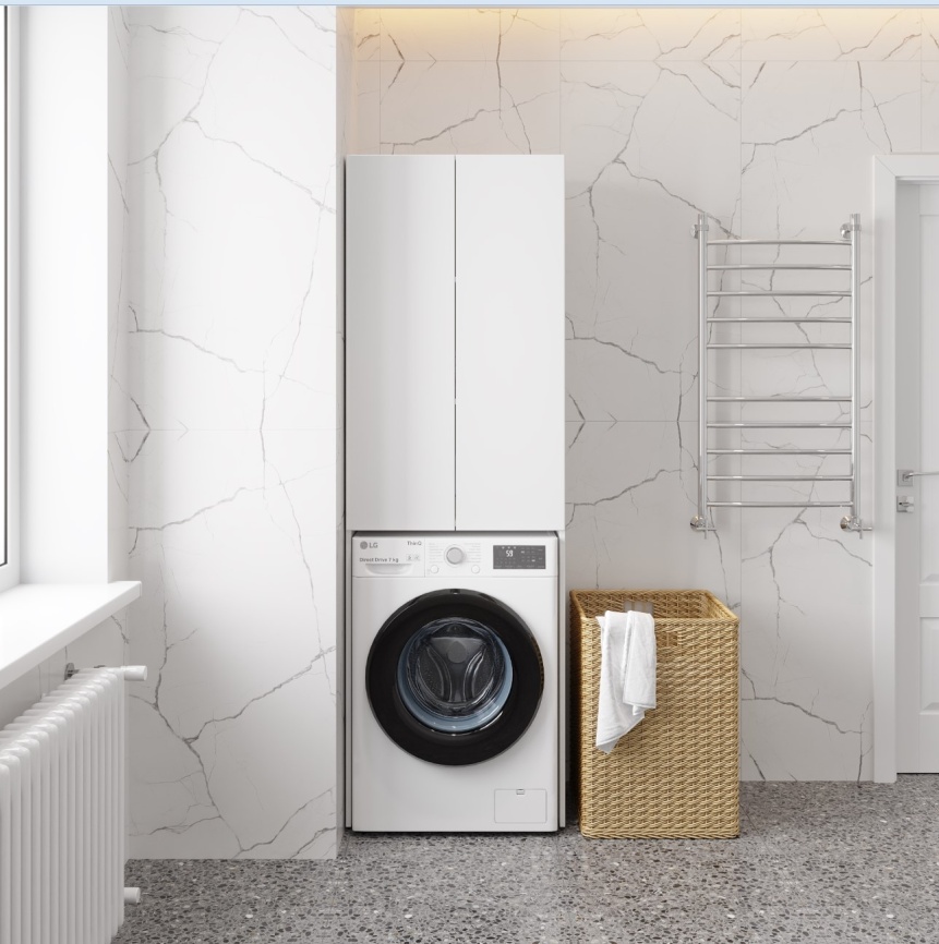 Пенал Amica под стиральную машину "ЯВА" Белый Глянец фото 2