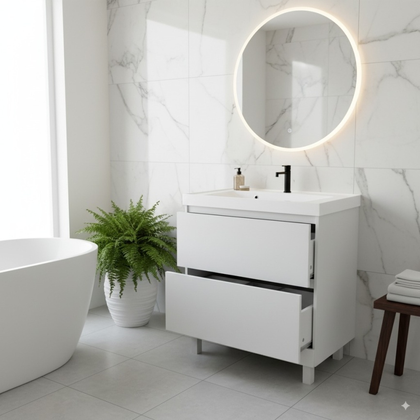 Тумба Напольная Amica "КУБА" 2 Ящика Белый фото 3