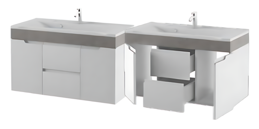 Тумба Подвесная Amica "КАПРИ" 2 Двери 2 Ящика Белый фото 1