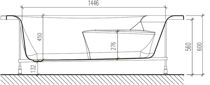 Ванна Угловая Amica "КОМО" 170х100 Левая\Правая Белая фото 4