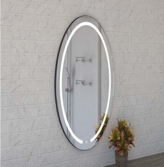 Зеркало Amica "418ск" 6500К 50*70 Эллипс Сенсор Сталь фото 1