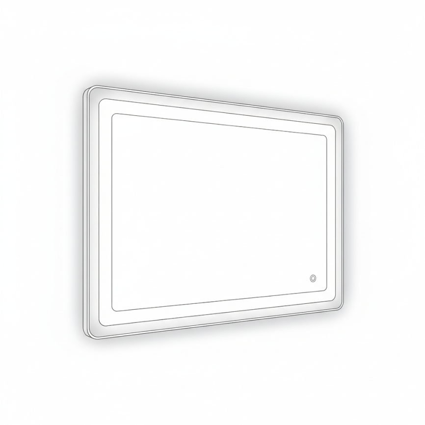 Зеркало Amica "727ску" 4000К 80*60 Квадрат Сенсор Золото Шампань фото 1