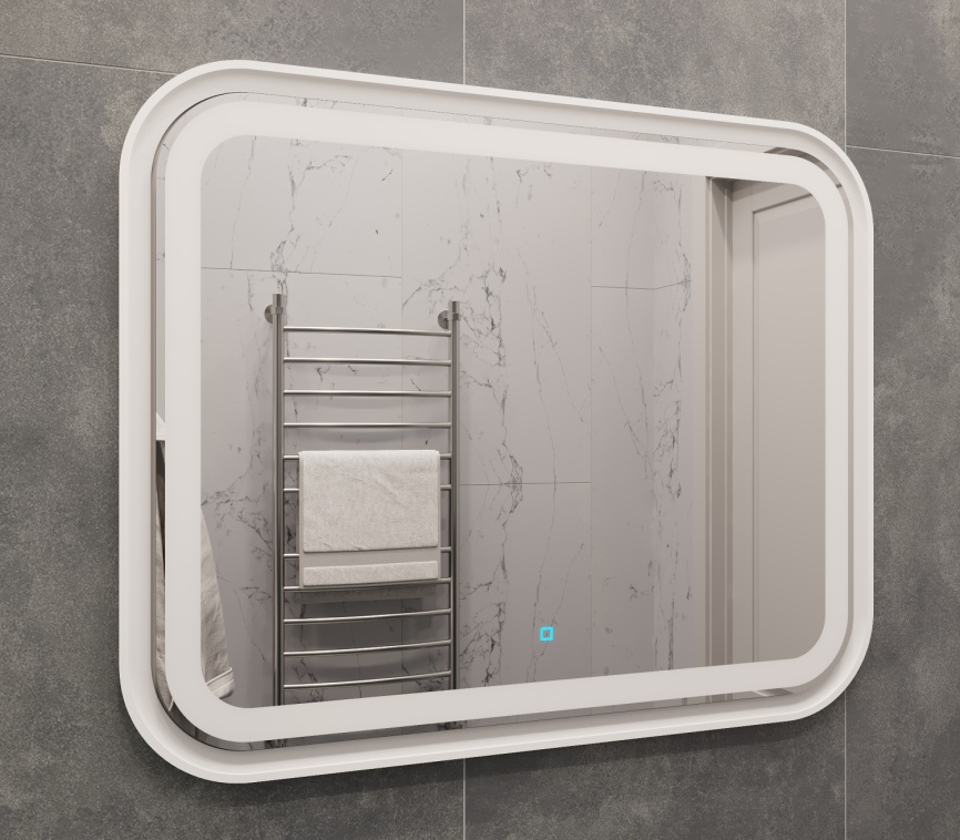 Зеркало Amica "СКАЙ" Овал Сенсор Подогрев Белый фото 2