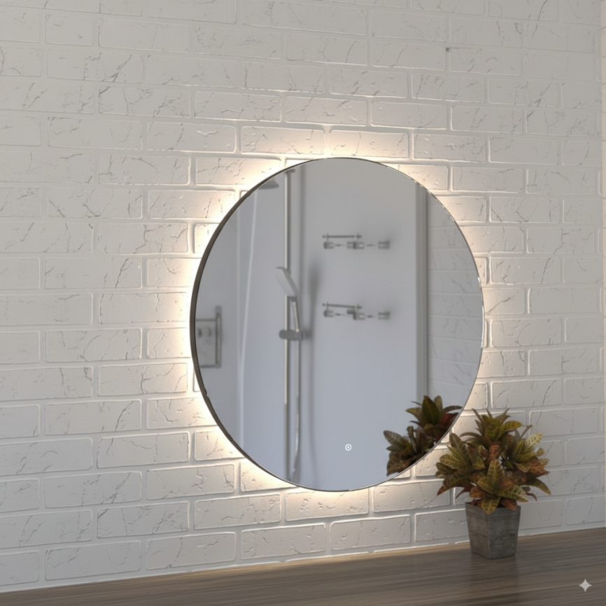 Зеркало Amica "468ск" 4000К Размер 60 Круг Сенсор Сталь фото 2