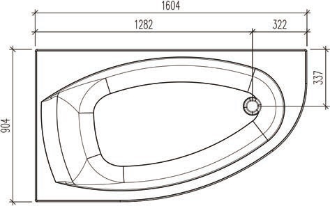 Ванна Угловая Amica "БАРГАМИ" 160х90 Левая\Правая Белая фото 5