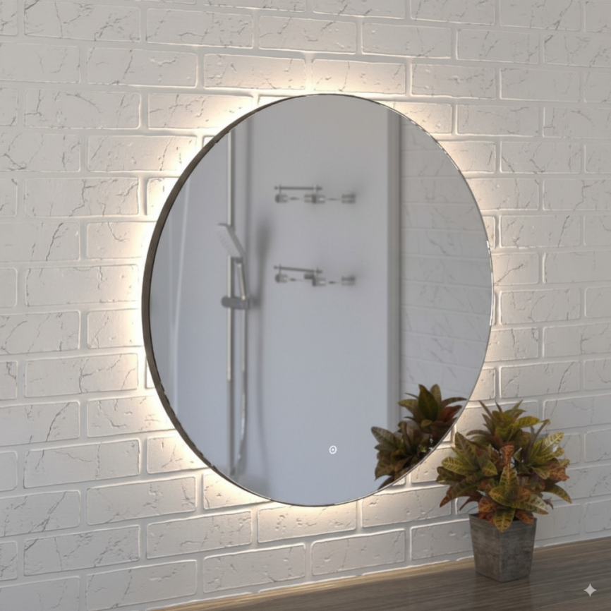 Зеркало Amica "465сд" 4000К Размер 80 Круг Сенсор Черный фото 2