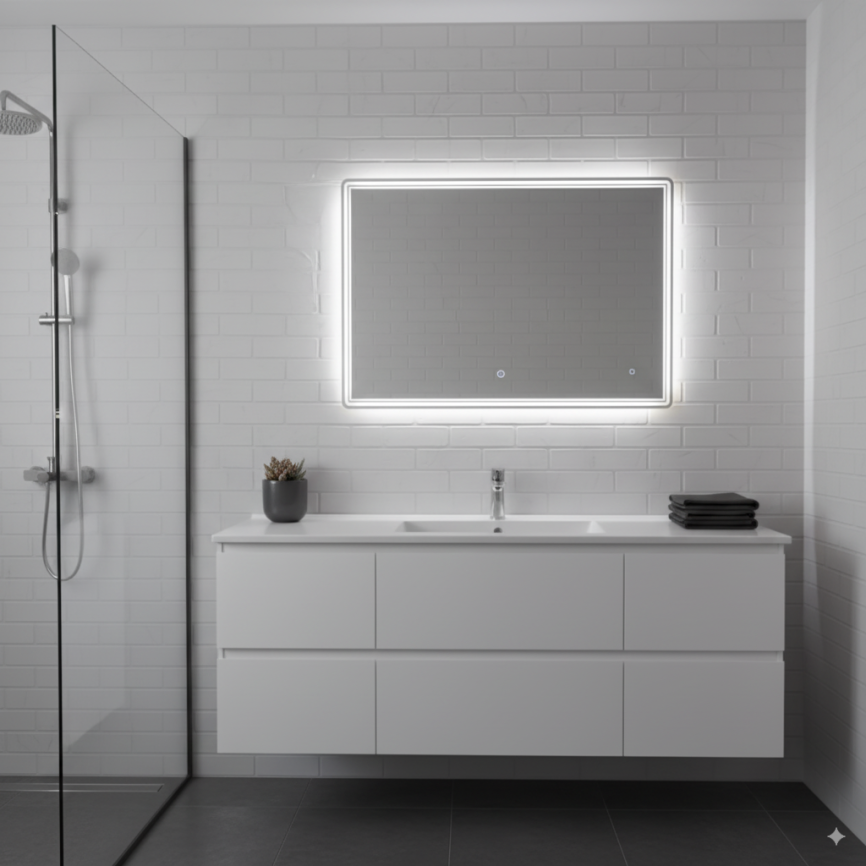 Зеркало Amica "785ску" 6500К 80*60 Квадрат Сенсор Черный фото 4