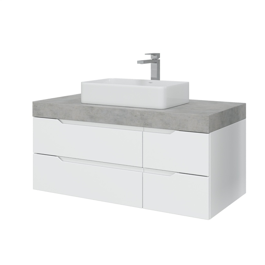 Тумба Подвесная Amica "КАПРИ" 4 Ящика Подиум (Бетон) фото 1