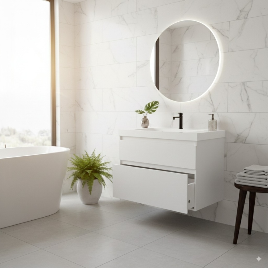 Тумба Подвесная Amica "КУБА" 2 Ящика Белый фото 2