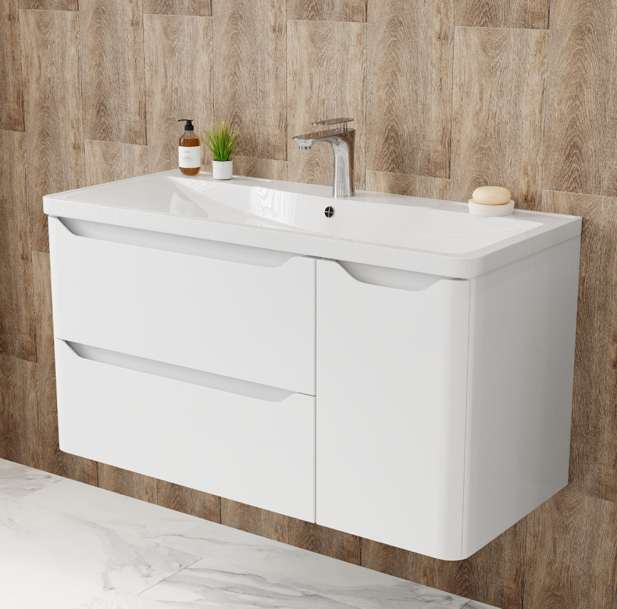 Тумба Подвесная Amica "ТАИТИ" Размер 100 2 Ящика 1 Дверь фото 2